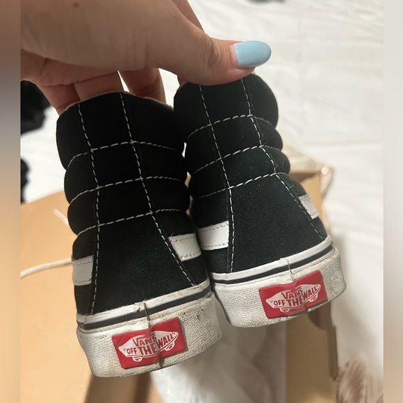 VANS Sk8-Hi Black & White Shoes - Picture 7 of 8